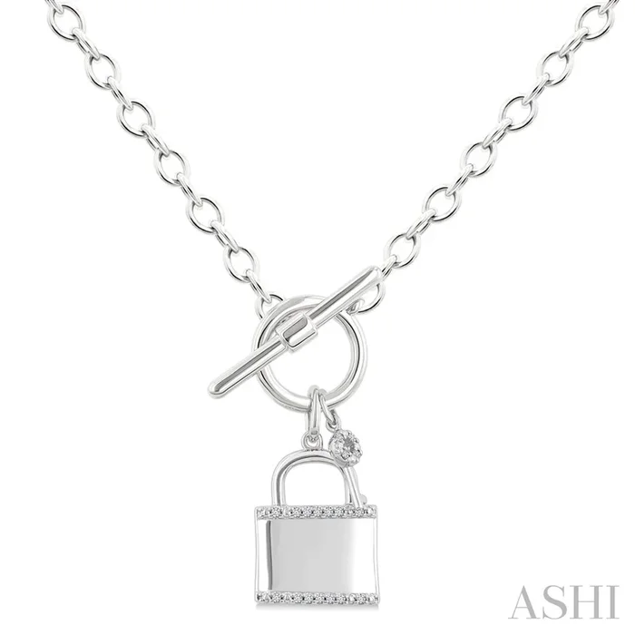 Sterling Silver Lock And Key Toggle Necklace