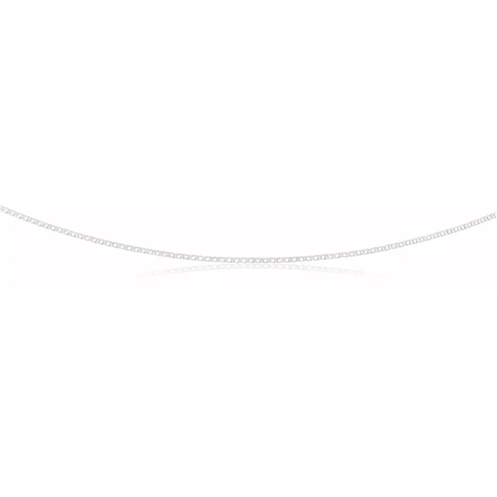 Sterling Silver Rhodium Plated 45cm Double Curb Chain