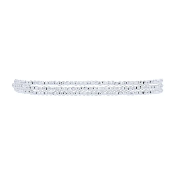 Sterling Silver Sparkle Bead Bolo Bracelet