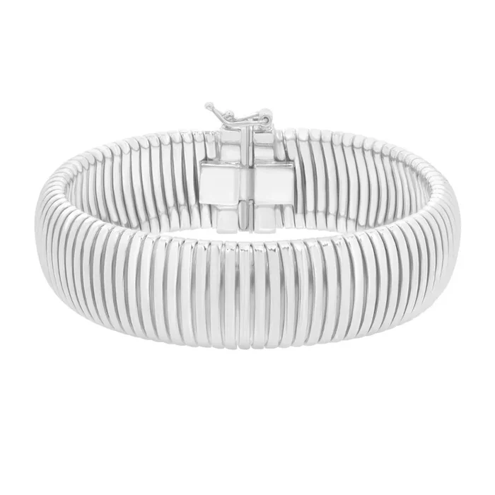 Sterling Silver Thick Tubogas Bracelet