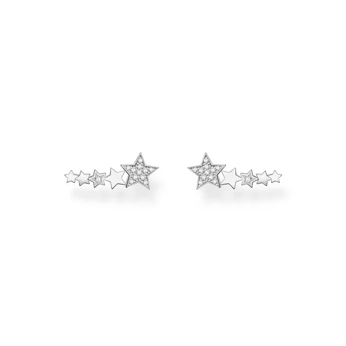 Sterling Silver Thomas Sabo Charm Club Zirconia Pave Ear Climbers