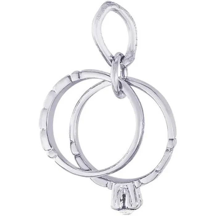Sterling Silver Wedding Rings Charm