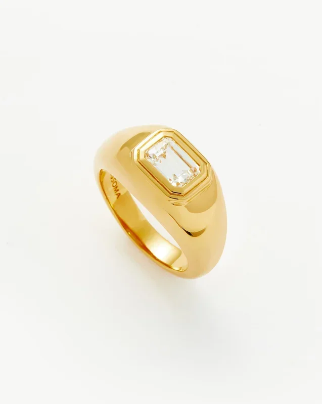 Stone Dome Statement Ring | 18k Gold Vermeil/Cubic Zirconia