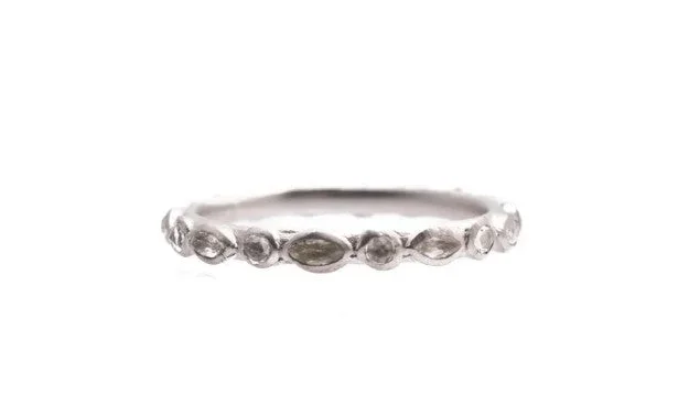 STSLVR WHT SAPPHIRE NEW WORLD STACK RING