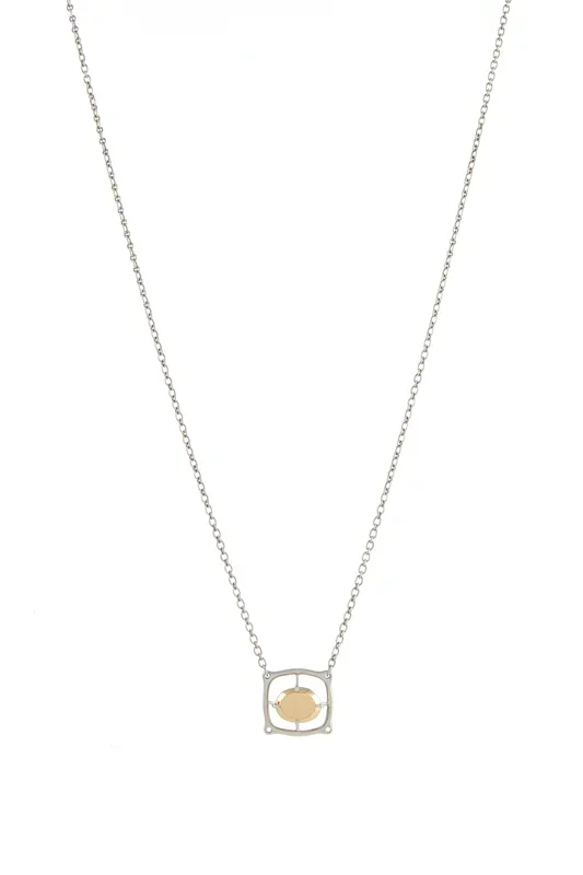 Sun Pendant Necklace in 18K Yellow Gold & Platinum