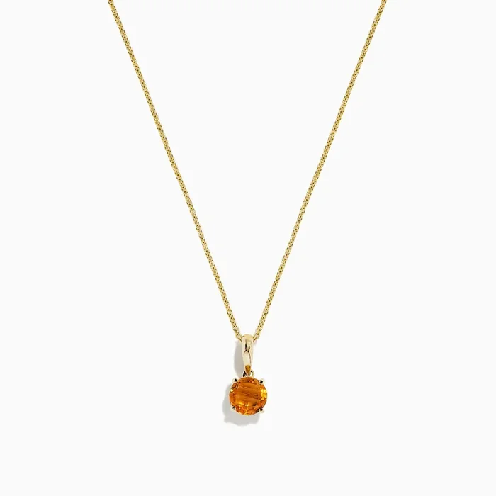 Sunset 14K Yellow Gold Citrine Pendant, 0.81 TCW