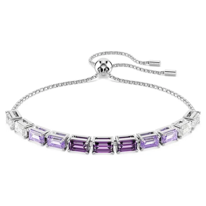 Swarovski Matrix Baguette Purple Crystal Bolo Bracelet
