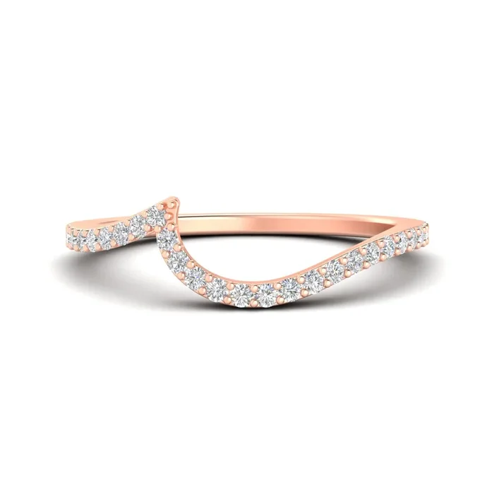 Swirl Pave Diamond Wedding Band