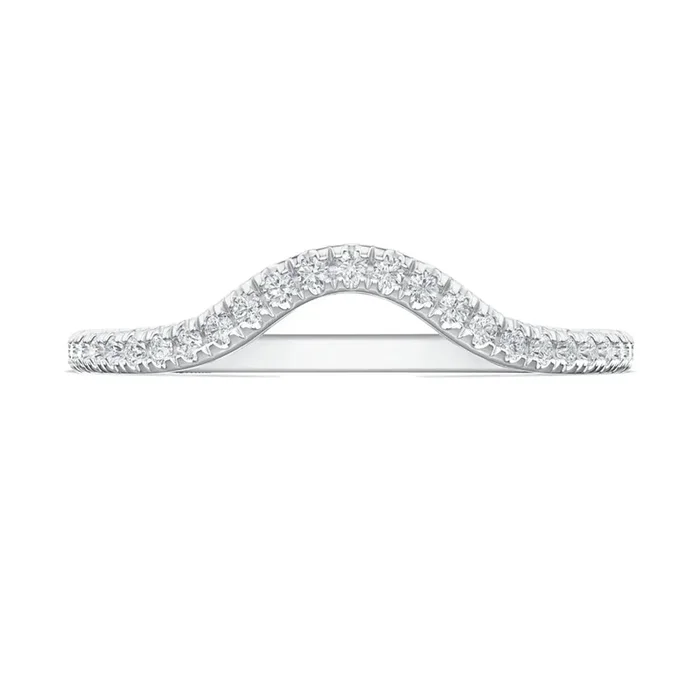 Tacori 18k Lunetta Crescent French Pavé Diamond Contour Wedding Band