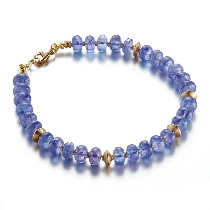 Tanzanite Rondelle Beaded Bracelet