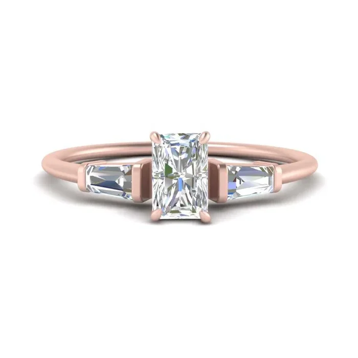Tapered Baguette Radiant Cut Engagement Ring