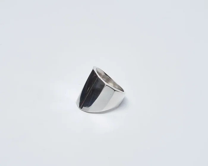 Tapered Sterling Silver Multifaceted Ring