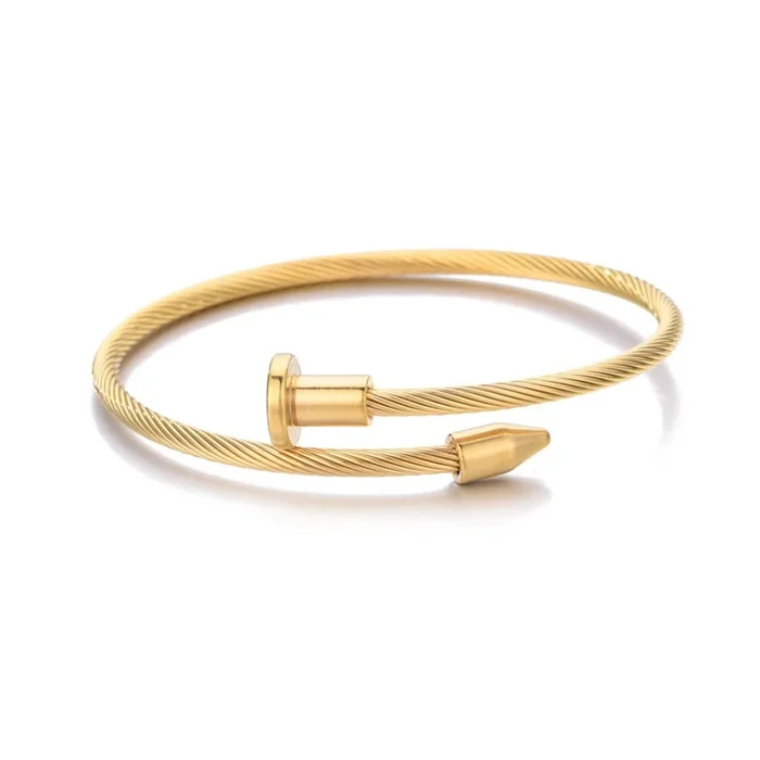 Tarnish Resistant 18k Gold Plated Nail Head Wrap Cuff