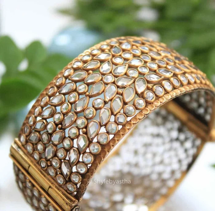 Tattva Swarovski Zirconia Gold Plated Kada