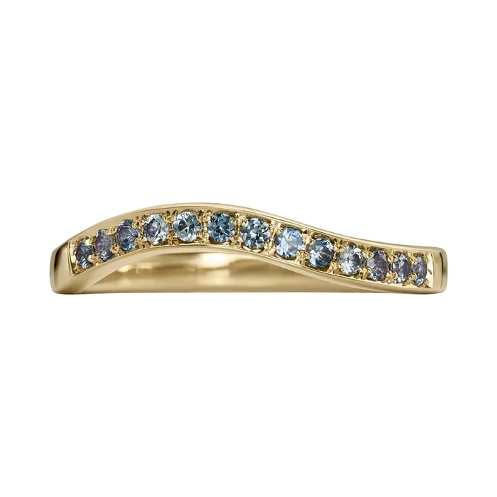 Teal Sapphire Modern Stacking Ring