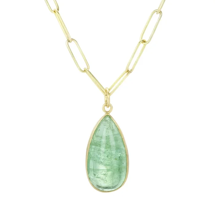Teardrop Green Tourmaline Pendant (Pendant Only)