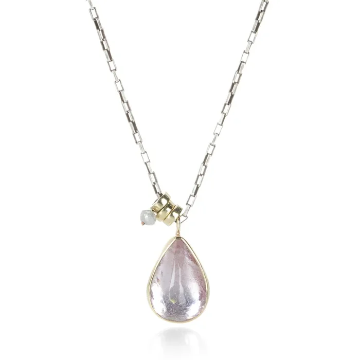 Teardrop Inverted Morganite Necklace