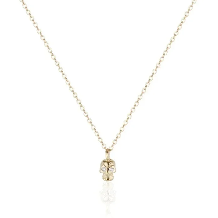 Teensy Memento Mori Skull Necklace
