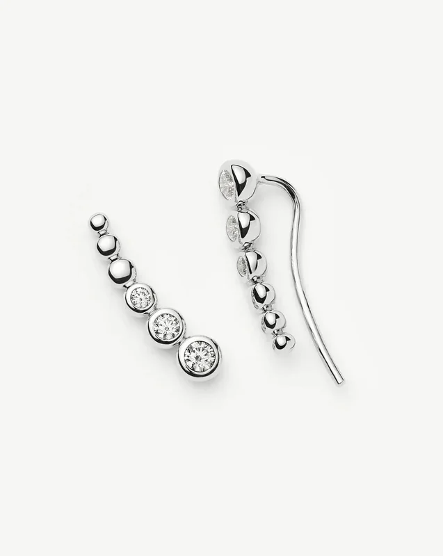 Tennis Climber Earrings | Sterling Silver/Cubic Zirconia
