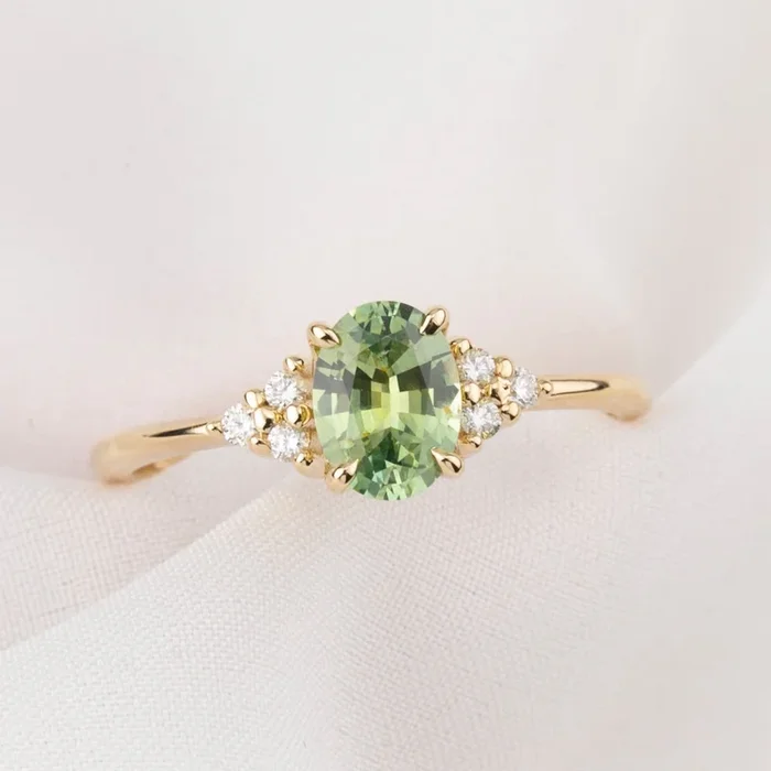 Teresa Ring, 0.91ct Green Montana Sapphire
