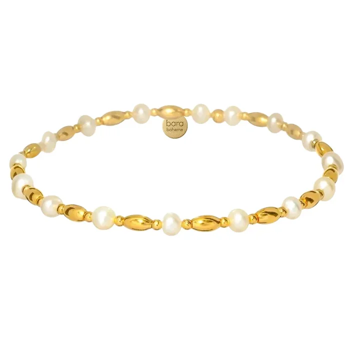 Terri | Gold Filled Beaded Bracelet with Pearls