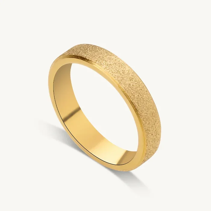 Textured Matte Gold Band Ring