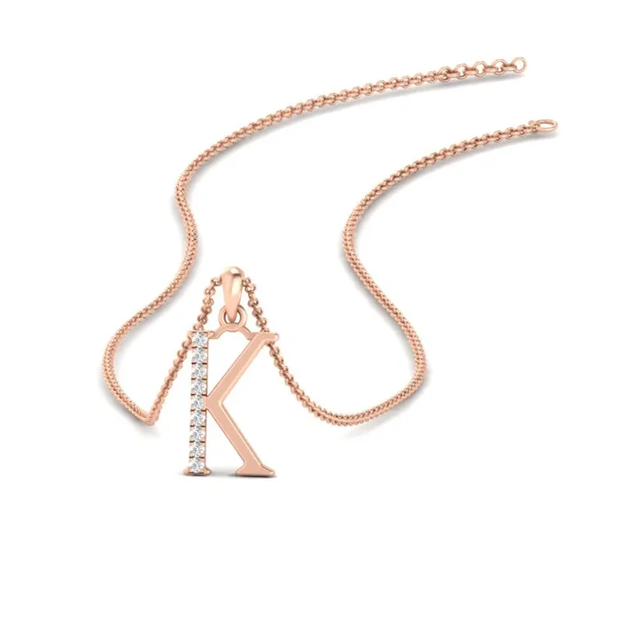 The K Letter Diamond Pendant