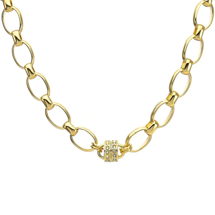 The Midas Touch Oval Link Magnetic Interchangeable Necklace (Goldtone)