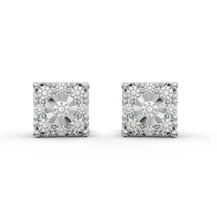The Royal Essence 925 Sterling Silver Lab Grown Diamond Earrings