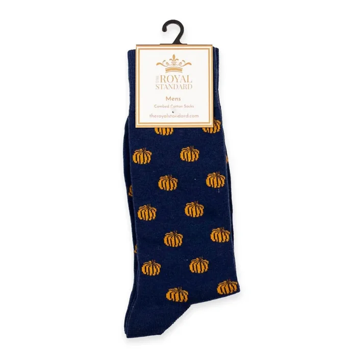The Royal Standard Men’s Hey Pumpkin Socks Navy/Orange One Size
