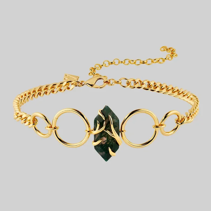 The Swamp Roots Gemstone Choker – Gold