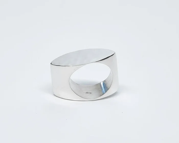 Thick Marquise Sterling Silver Ring