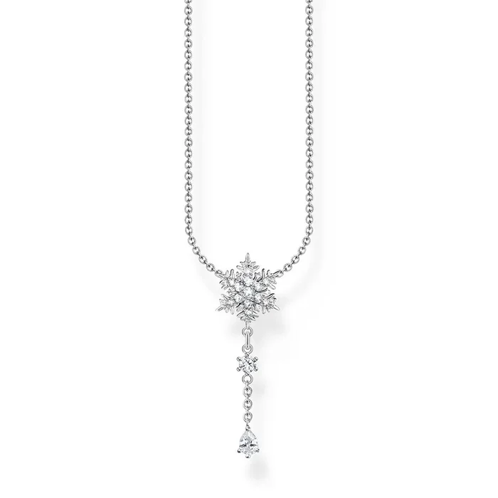 Thomas Sabo Sterling Silver Charm Club Snow Crystal CZ 40-45cm Chain