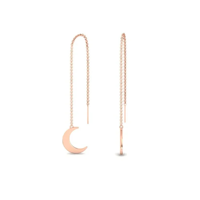 Thread Moon Dangle Earring