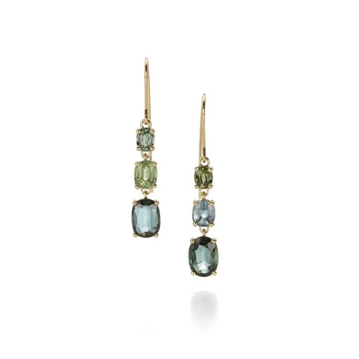 Three Drop Montana Sapphire Earrings