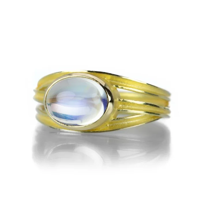Three Ribbon Moonstone Ring