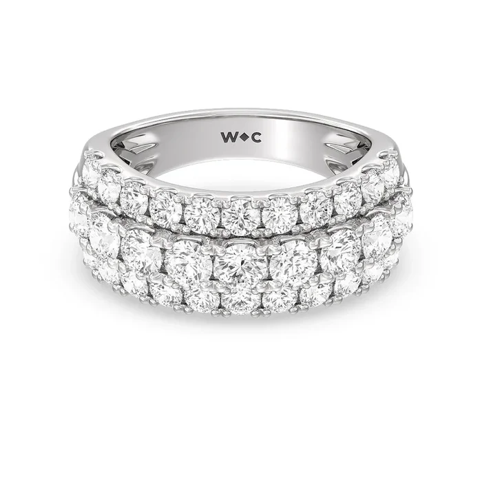 Three Row Modulated Diamond Anniversary Ring (F/G SI+)