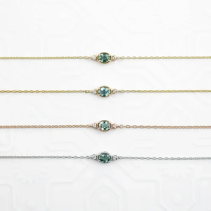 Three-Stone Bracelet, Unheated Madagascar Sapphire