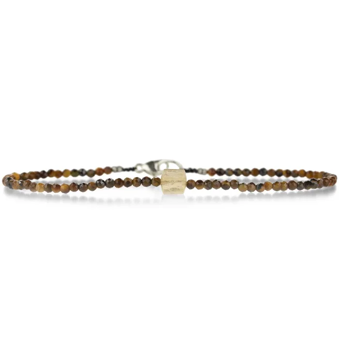 Tigers Eye and Imperial Topaz Beaded Bracelet