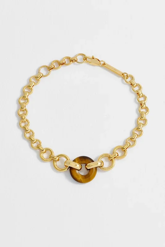 Tigers Eye Graduated Link T-Bar Bracelet