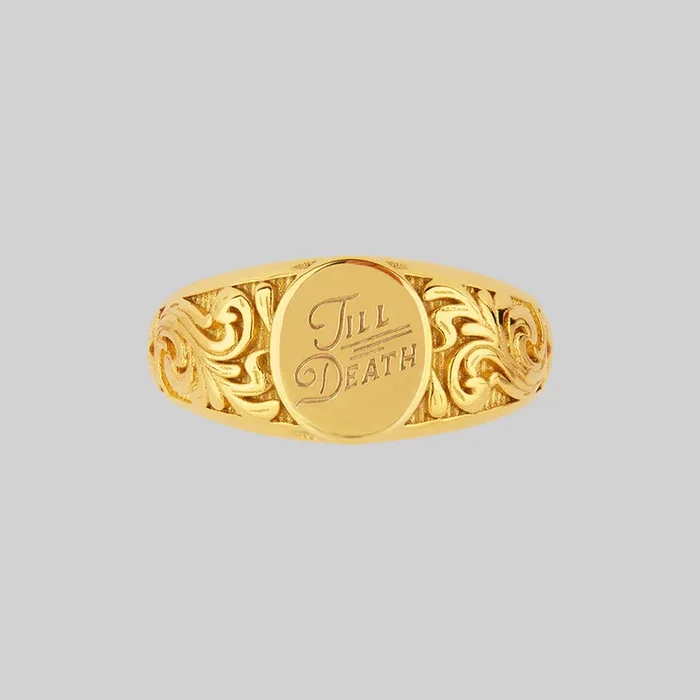 TILL DEATH™. Promise Signet Ring – Gold