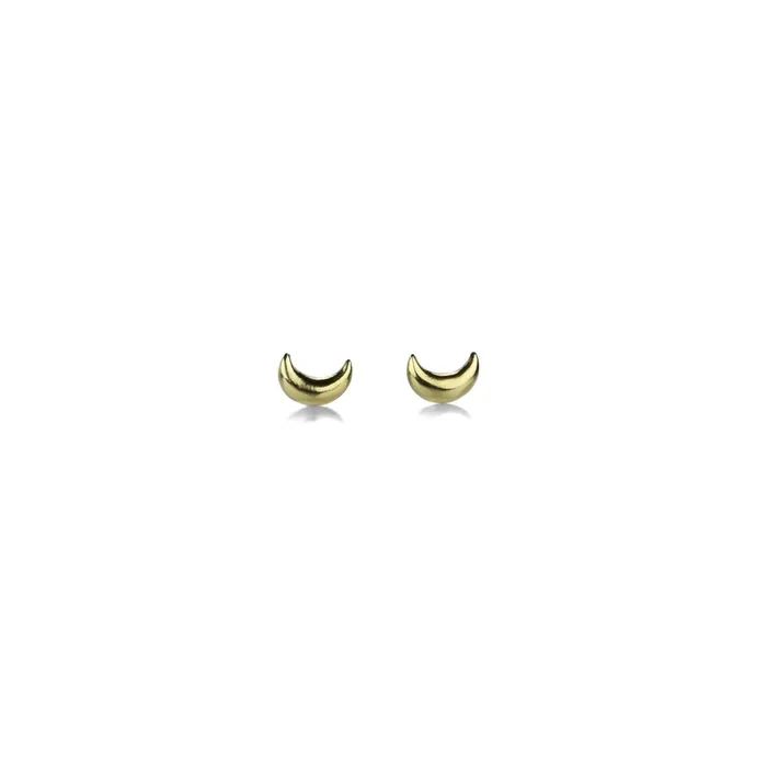 Tiny Crescent Moon Studs