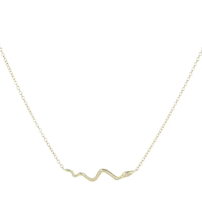 Tiny Diamond Snake Necklace