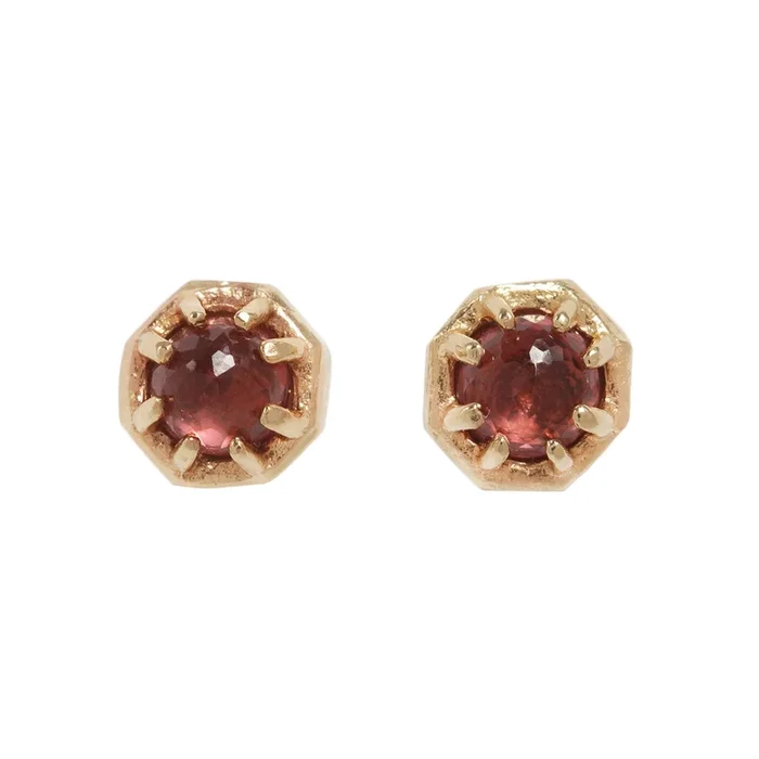 Tiny Garnet Studs