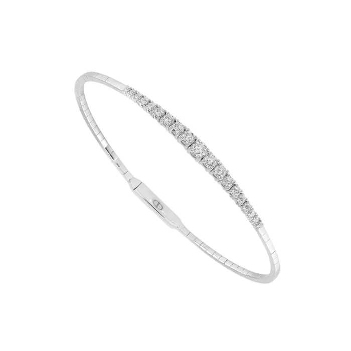 Titanium And 14K White Gold Diamond Flexi Bracelet
