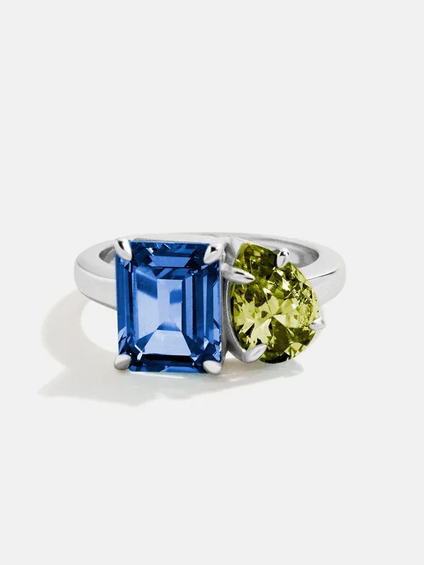 Toi et Moi Custom Birthstone Ring – Silver 8