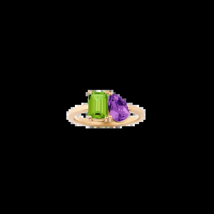 Toi et Moi Gemstone Classic Ring – Peridot & Amethyst