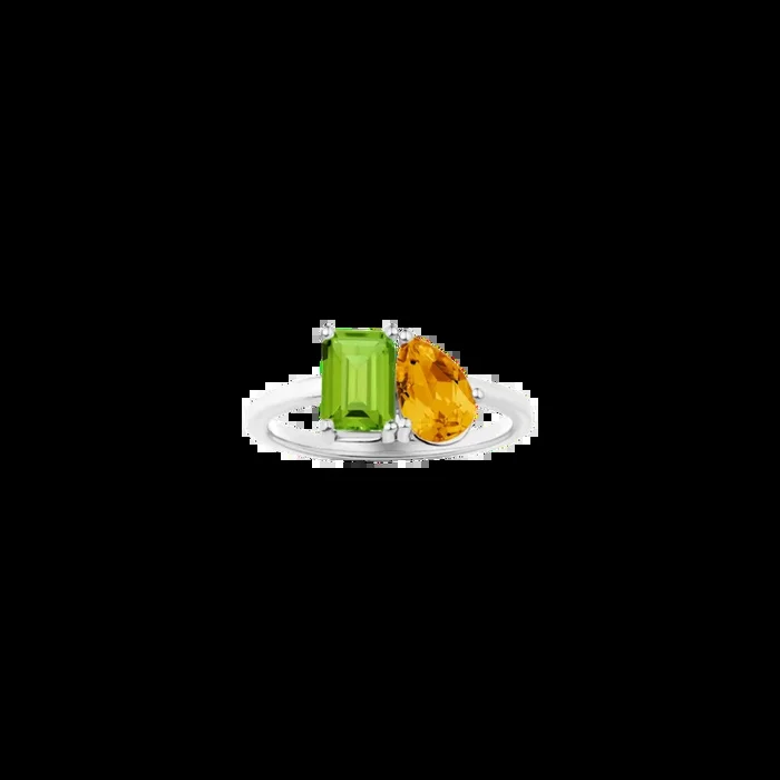 Toi et Moi Gemstone Classic Ring – Peridot & Citrine