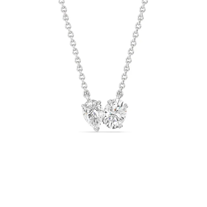 Toi et Moi Pear Oval Necklace