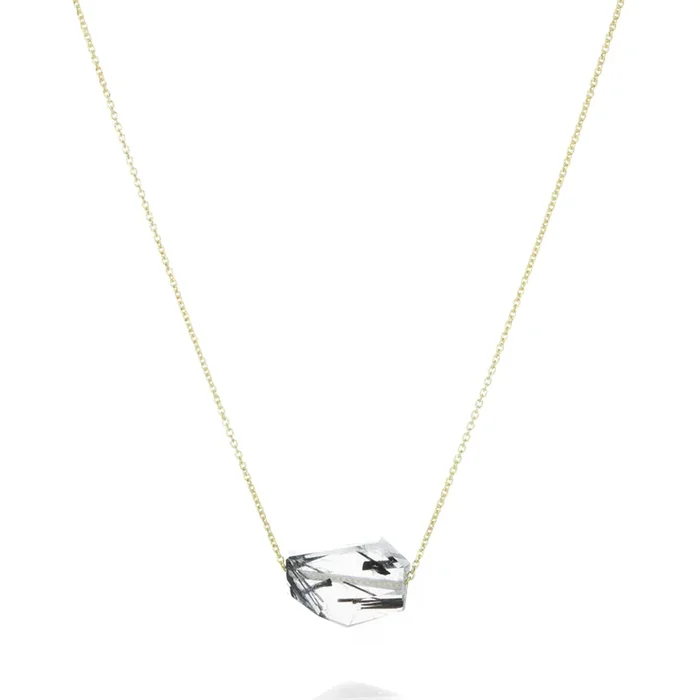 Tourmalinated Quartz Crystal Necklace